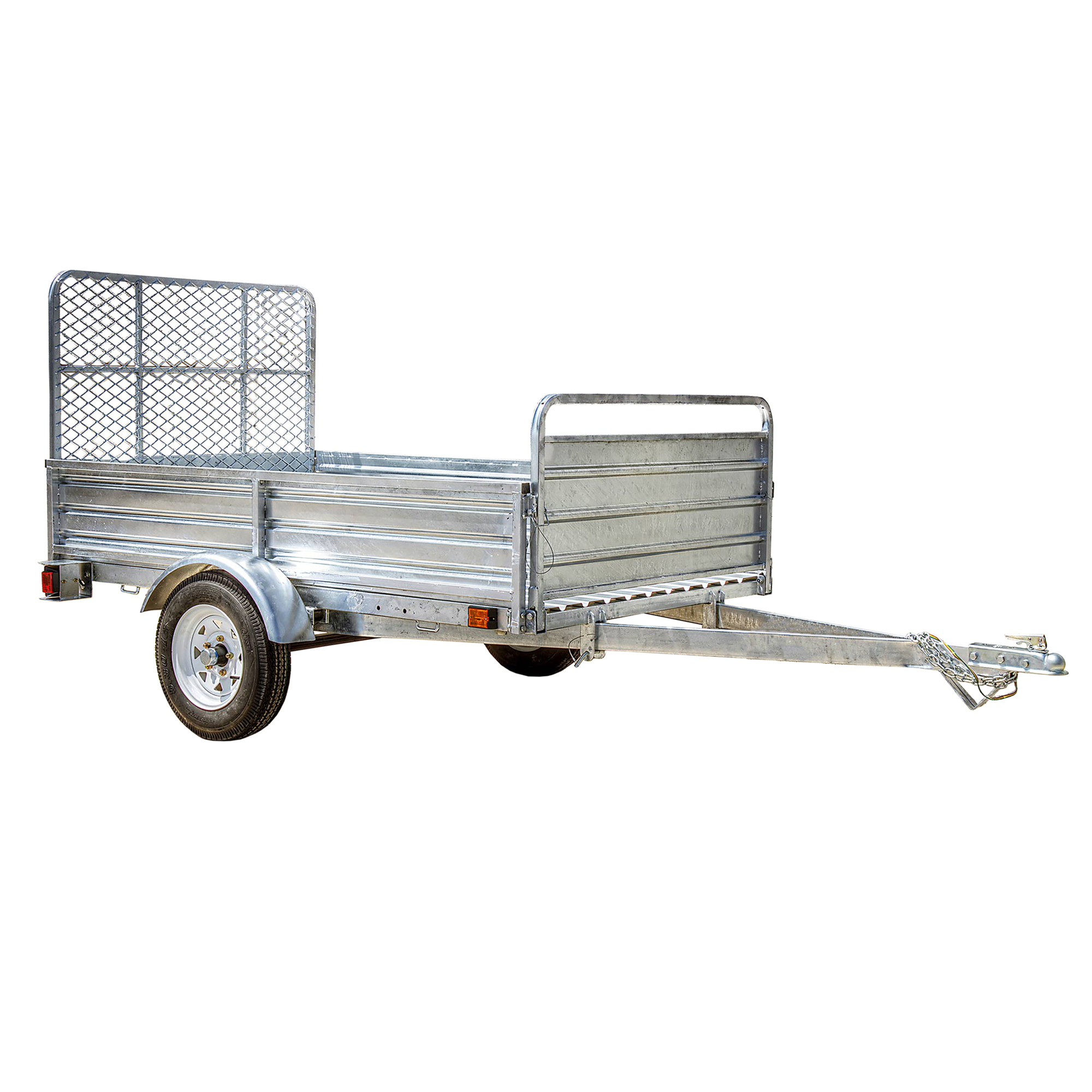 DK2 4.5 x 7.5 Galv Trailer (Drive-Up Gate Included), Load Capacity 1639 lb, Deck Length 7.5 ft, Deck Width 4.5 ft, Model# MMT5X7G-DUG
